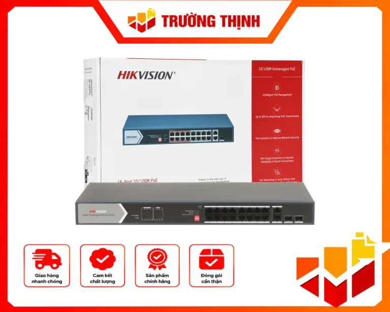 Switch mạng 16 cổng PoE , hỗ trợ HiPOE