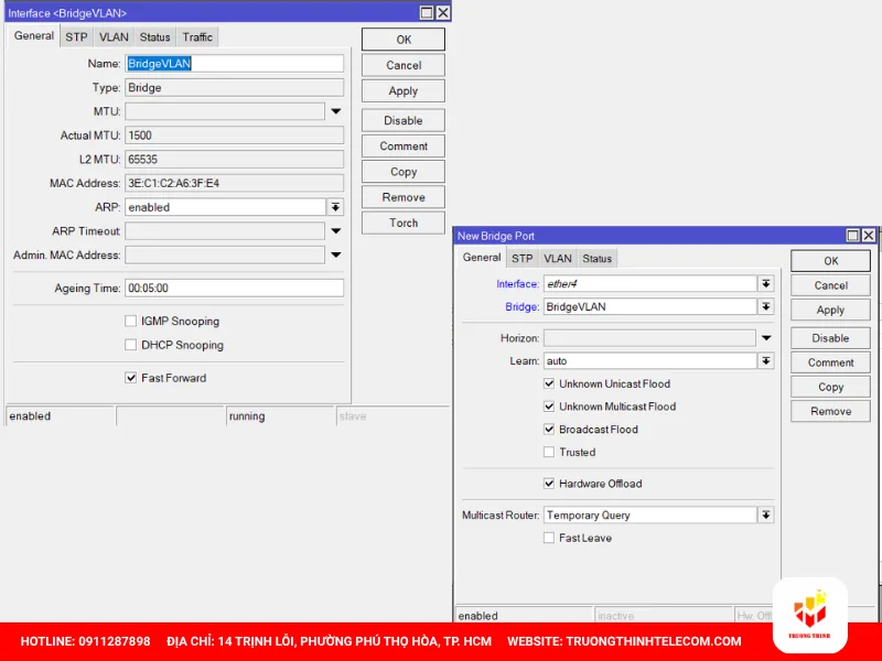 Tạo mới một interface với tên Bridge-VLAN