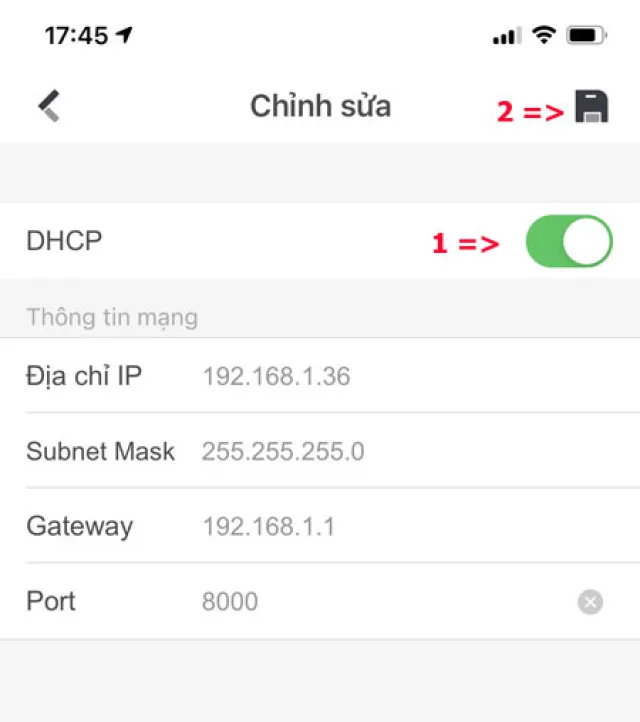 Tắt DHCP và sửa địa chỉ IP