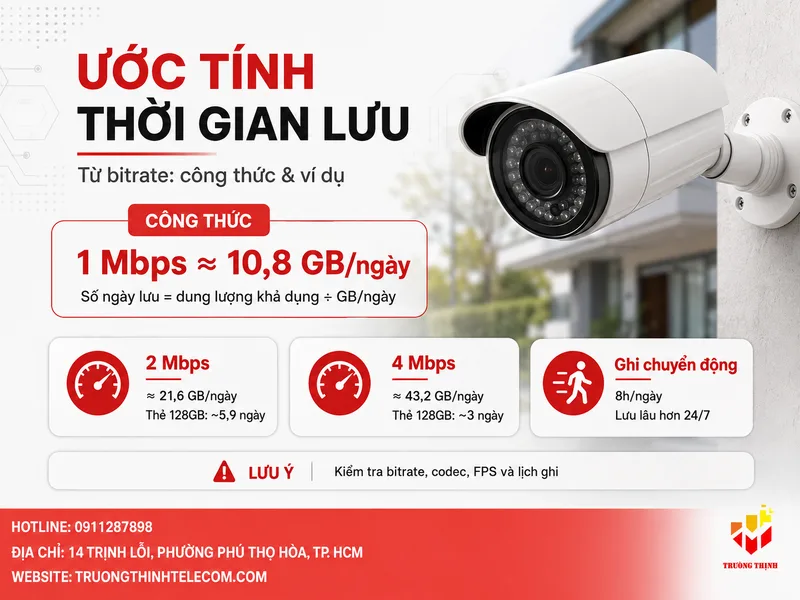 Thẻ nhớ camera lưu được bao lâu theo dung lượng và cách ghi?
