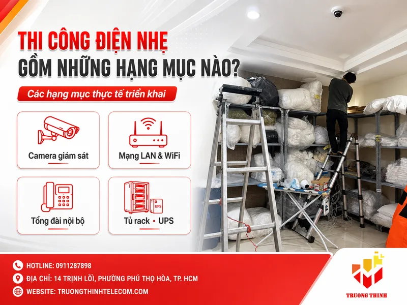 Thi công điện nhẹ gồm những hạng mục nào trong thực tế triển khai