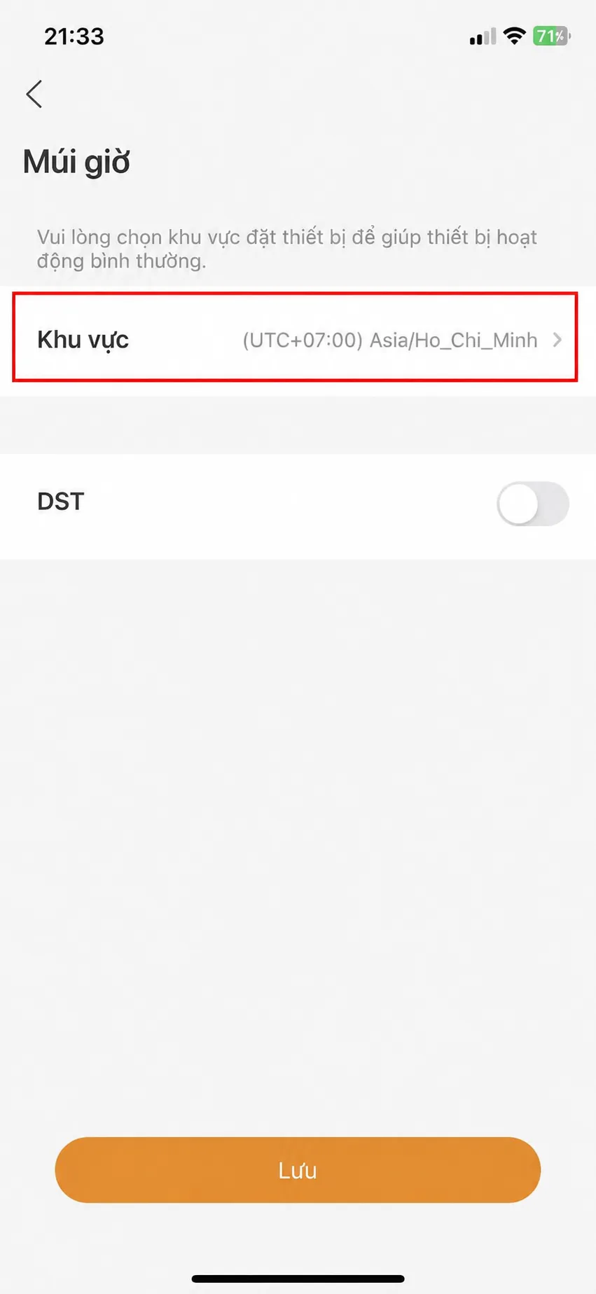 Thiết lập lại múi giờ (Time Zone) chính xác