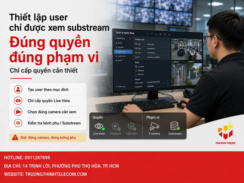 Thiết lập user chỉ được xem substream theo đúng phạm vi cần thiết