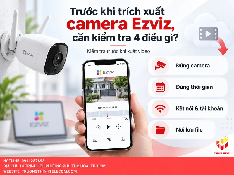 Trước khi trích xuất camera Ezviz, cần kiểm tra 4 điều gì?