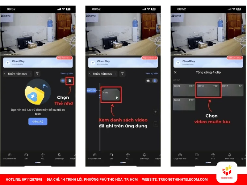 Truy cập vào mục Xem lại (Playback)