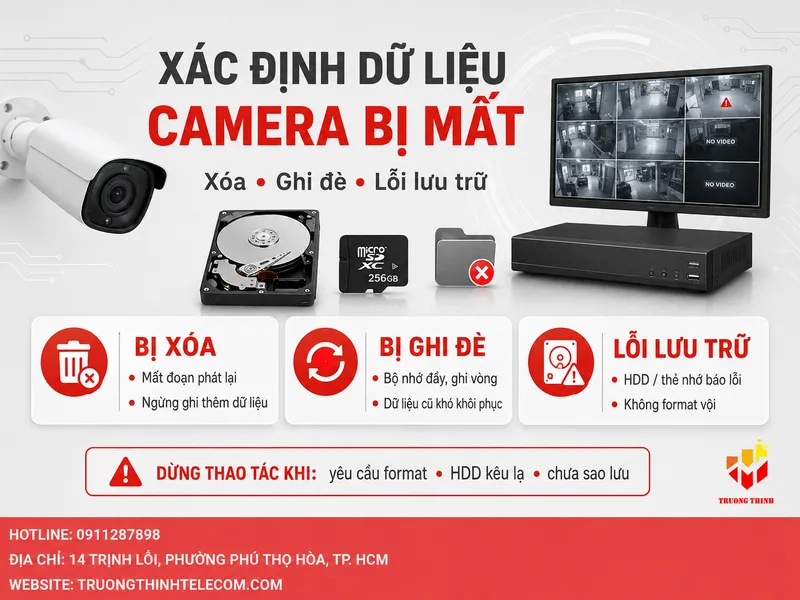Xác định dữ liệu camera mất vì xóa, ghi đè hay lỗi lưu trữ