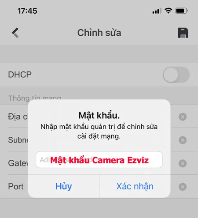 Xác nhận mật khẩu và lưu cấu hình