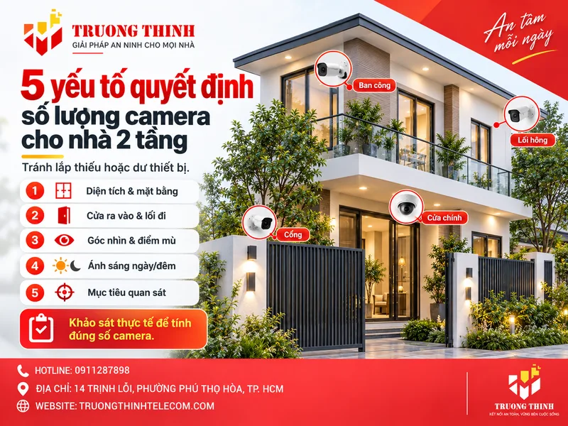 5 yếu tố quyết định số lượng camera cho nhà 2 tầng