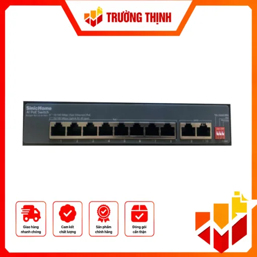 Switch mạng 8 cổng PoE 100M, 2 cổng uplink 10/100/100M – SN-5108P-E