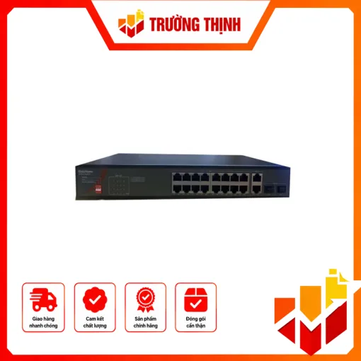 Switch mạng 16 cổng PoE 1000M + 2 cổng uplink 1000M + 2 cổng UPLINK GIGABIT SFP Fiber Port – SN-5116P-FGE