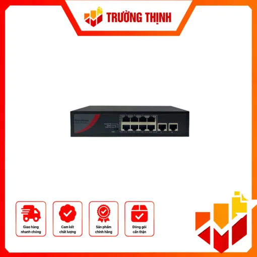 Switch mạng 8 cổng PoE 1000M, 2 cổng uplink 10/100/1000M – SN-5108P-FGE