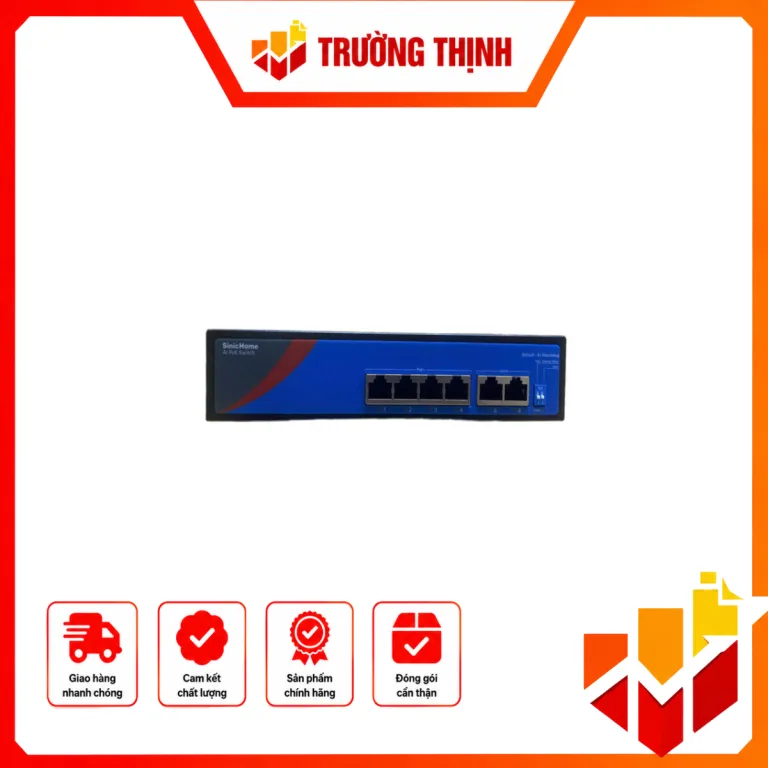 Switch mạng 4 cổng PoE 100M, 2 cổng uplink 10/100/100M – SINIC-3104POE