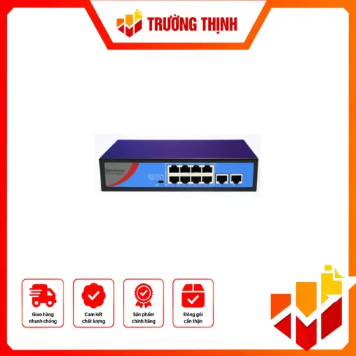 Switch mạng 8 cổng PoE 100M, 2 cổng uplink 10/100/100M – SINIC-3108POE