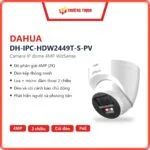 Camera IP 4MP Dahua DH-IPC-HDW2449T-S-PV bán cầu, đèn kép, đàm thoại 2 chiều