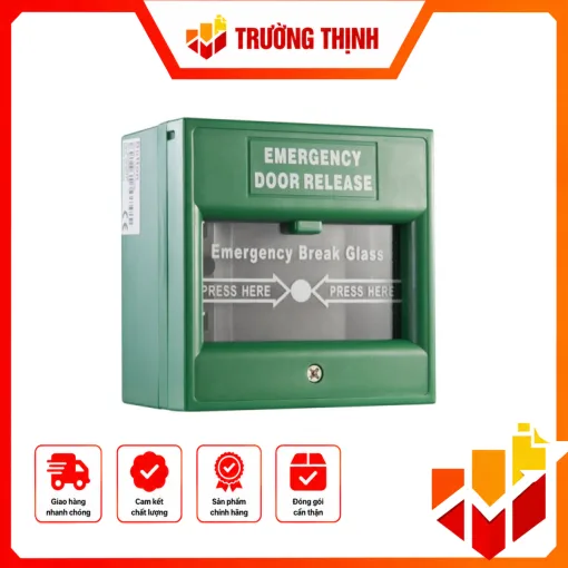 Nút nhấn đập vỡ khẩn cấp , màu xanh lá cây (Hikvision) – DS-K7PEB (xanh