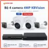Trọn bộ 4 camera IP 4MP KBVision hồng ngoại TT04-KB-A4111LN-A