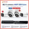 Trọn bộ 8 camera IP 4MP KBVision có màu ban đêm, có mic TT08-KB-AD4111N-A