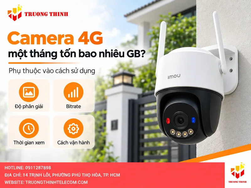Camera 4G một tháng tốn bao nhiêu GB?