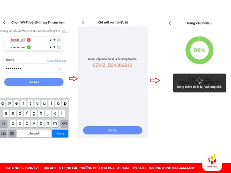 Cấu hình WiFi và hoàn tất ghép nối