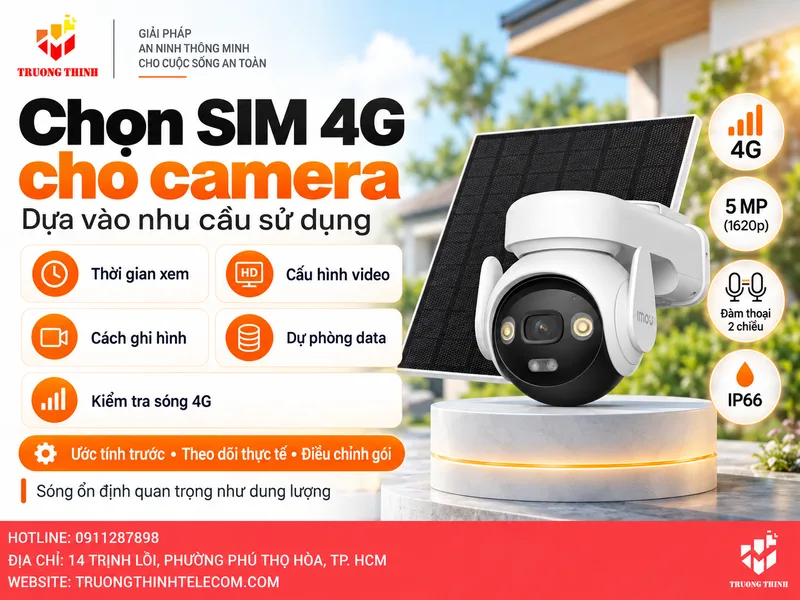 Chọn SIM 4G cho camera dựa trên nhu cầu sử dụng như thế nào?