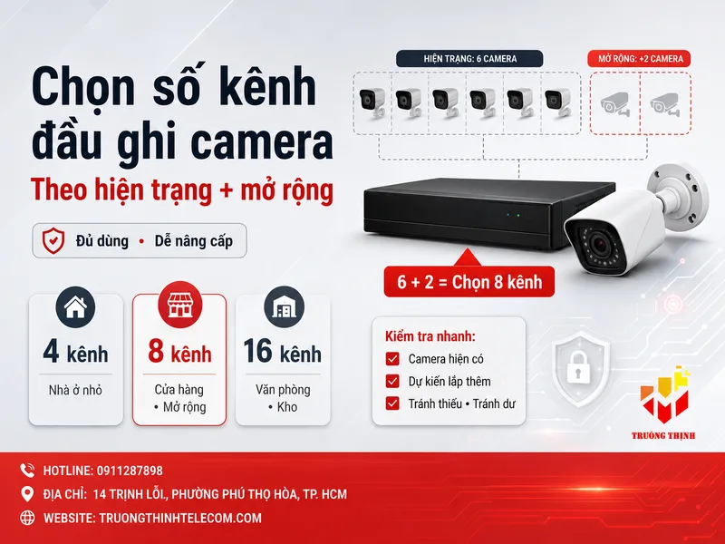 Chọn số kênh theo hiện trạng và kế hoạch mở rộng