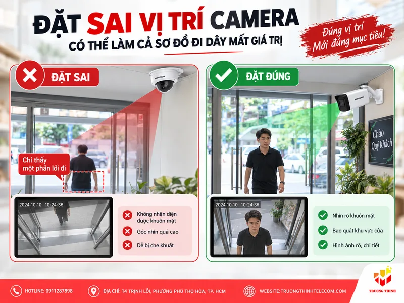 Đặt sai vị trí camera có thể làm cả sơ đồ đi dây mất giá trị như thế nào?