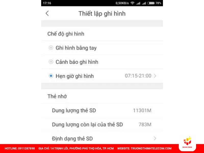 Dung lượng hoặc thông số thẻ không phù hợp với model camera