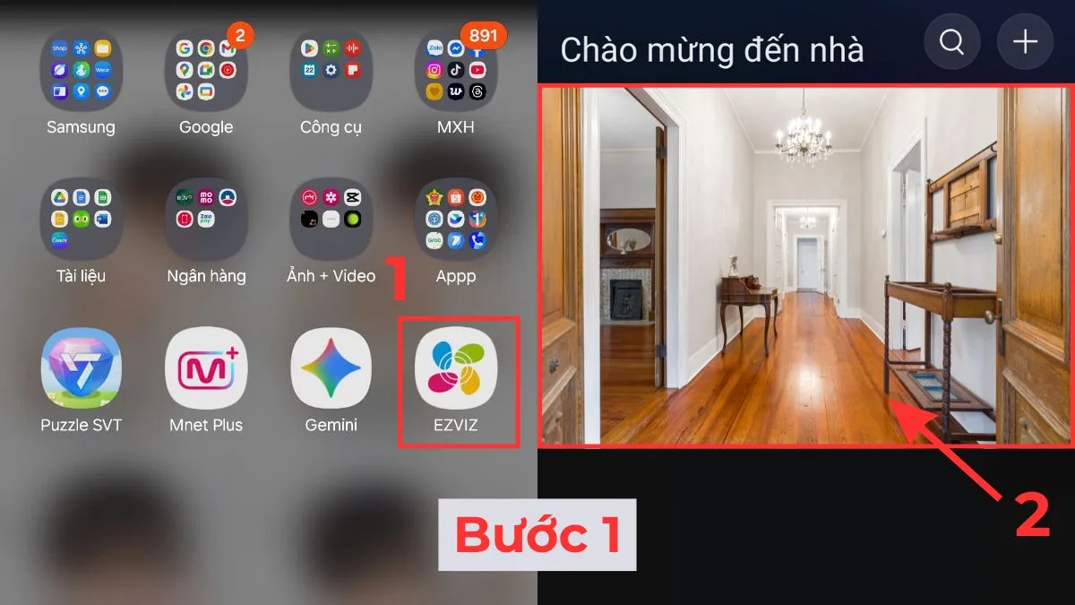 Khởi động ứng dụng EZVIZ