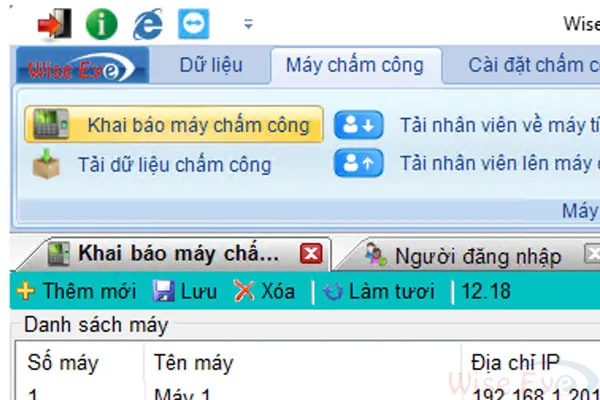 Lỗi do chưa đăng ký máy chấm công trên phần mềm