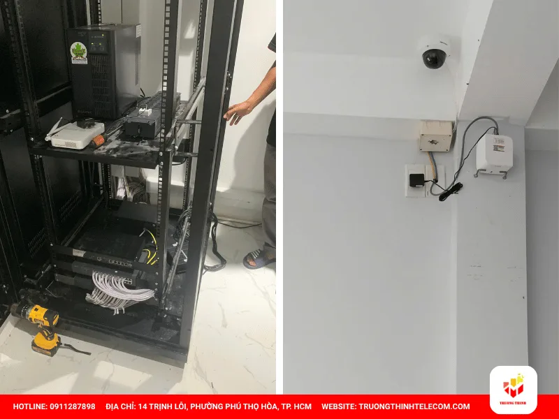 Mạng LAN + Camera giám sát kho hàng