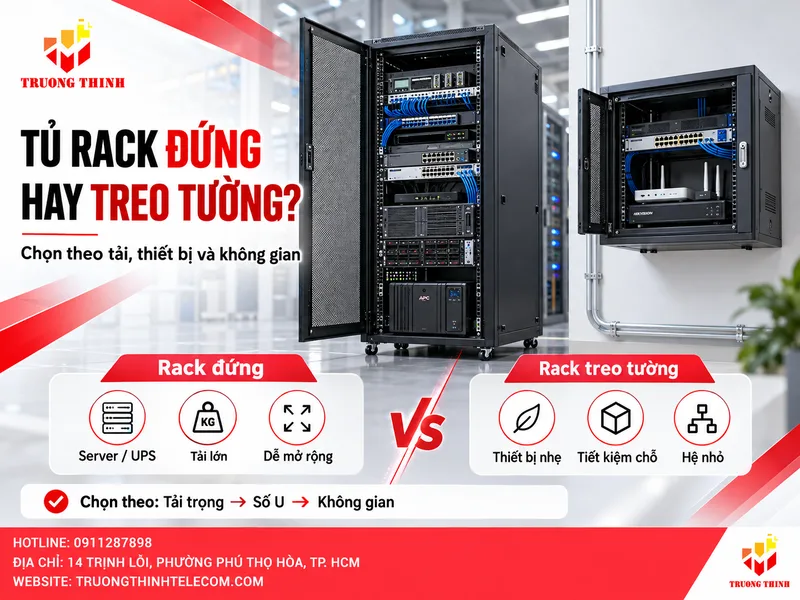 Nên chọn tủ rack server dạng đứng hay tủ rack treo tường?