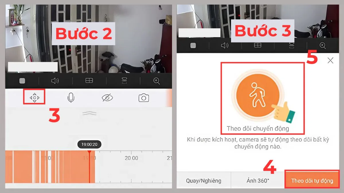 Nhấn vào biểu tượng Điều khiển quay quét