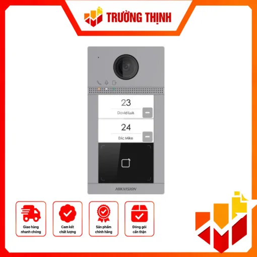 Nút bấm IP 2 cổng cho villa thiết kế sang trọng ; Vỏ hợp kim nhôm, có Wifi – DS-KV8213-WME1