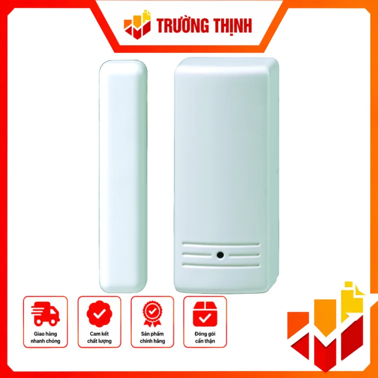 Cảm biến từ không dây. (WL DOOR/WINDOW CONTACT). Thời gian tác động có thể thay đổi được (10ms-400ms). Có thể kết nối với các cảm biến có dây khác thông qua tiếp điểm NO hoặc NC. Dùng pin 3V. Giá bán không kèm pin B30V ( giá bán lẻ Pin là 200.000đồng /chiếc) không nhận trả lại pin – RWT72M