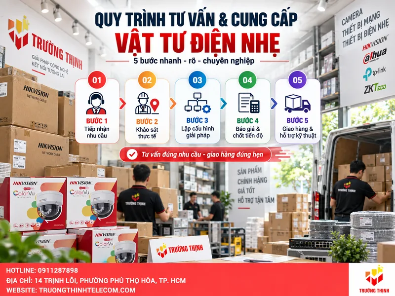 Quy trình tư vấn và cung cấp vật tư điện nhẹ