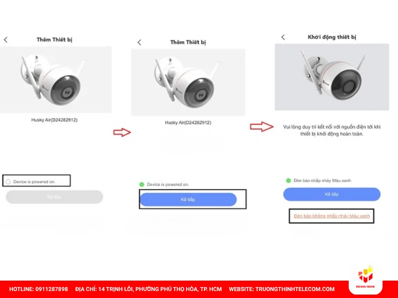 Tích chọn mục xác nhận đèn báo xanh nhấp nháy