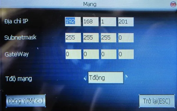 Tìm đến dòng Địa chỉ IP