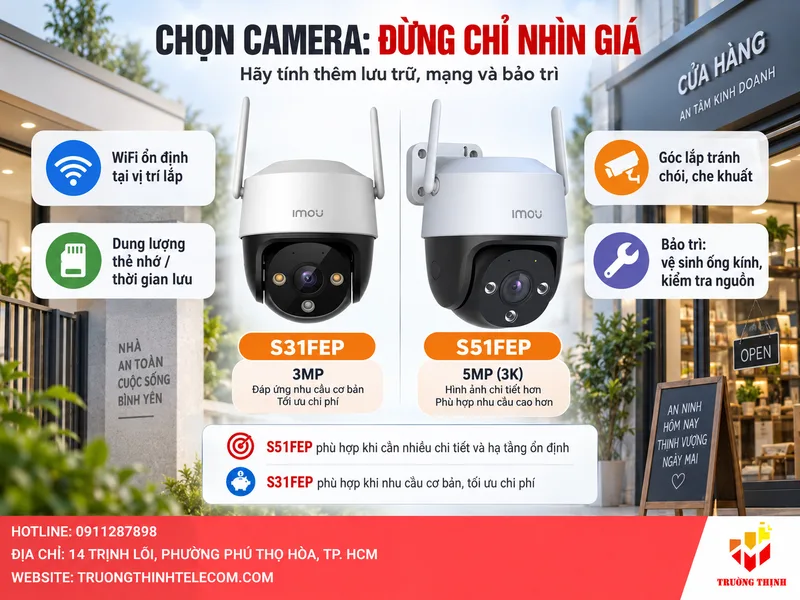 Tính cả chi phí lưu trữ, mạng và bảo trì trước khi chốt mẫu
