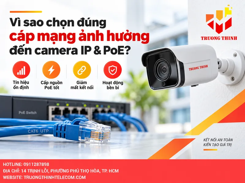 Vì sao chọn đúng cáp mạng ảnh hưởng đến camera IP và PoE?