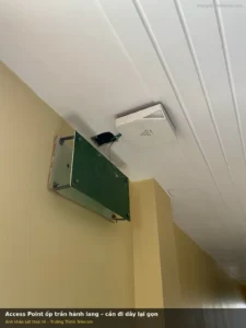 Access Point ốp trần hành lang, cần đi dây lại gọn gàng