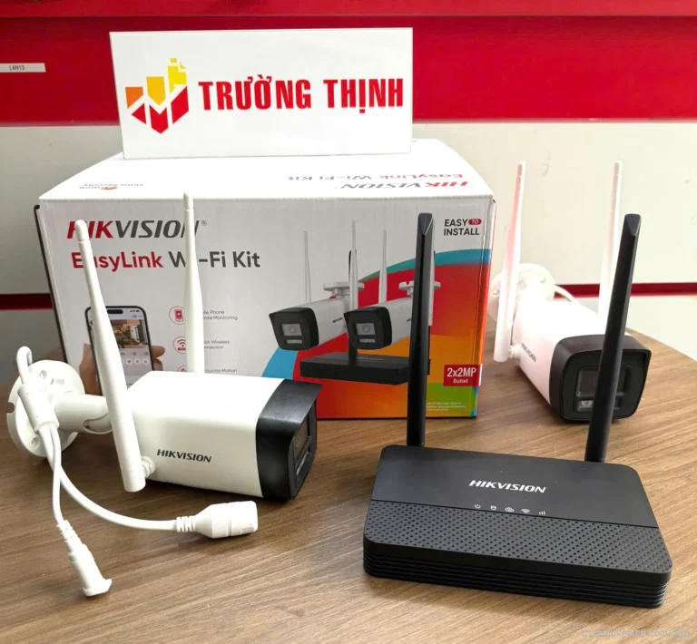 Bộ kit Hikvision EasyLink 2 camera 2MP – ảnh thực tế tại Trường Thịnh Telecom