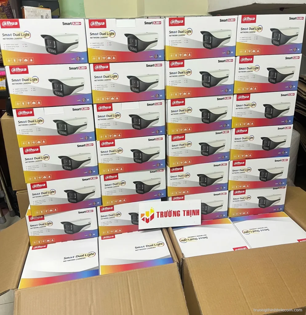 Camera Dahua Smart Dual Light thân trụ – ảnh thực tế tại Trường Thịnh Telecom