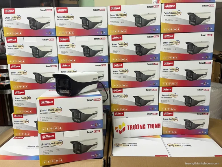 Camera Dahua Smart Dual Light thân trụ – ảnh thực tế tại Trường Thịnh Telecom