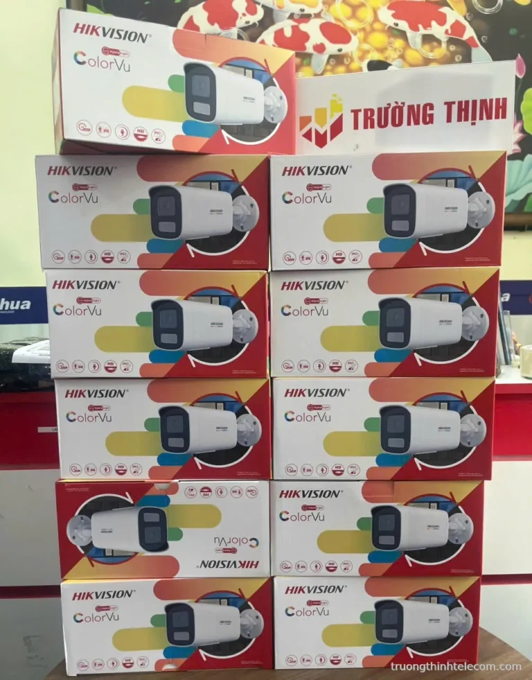 Hikvision camera thân ColorVu Smart Hybrid Light – ảnh thực tế tại Trường Thịnh Telecom
