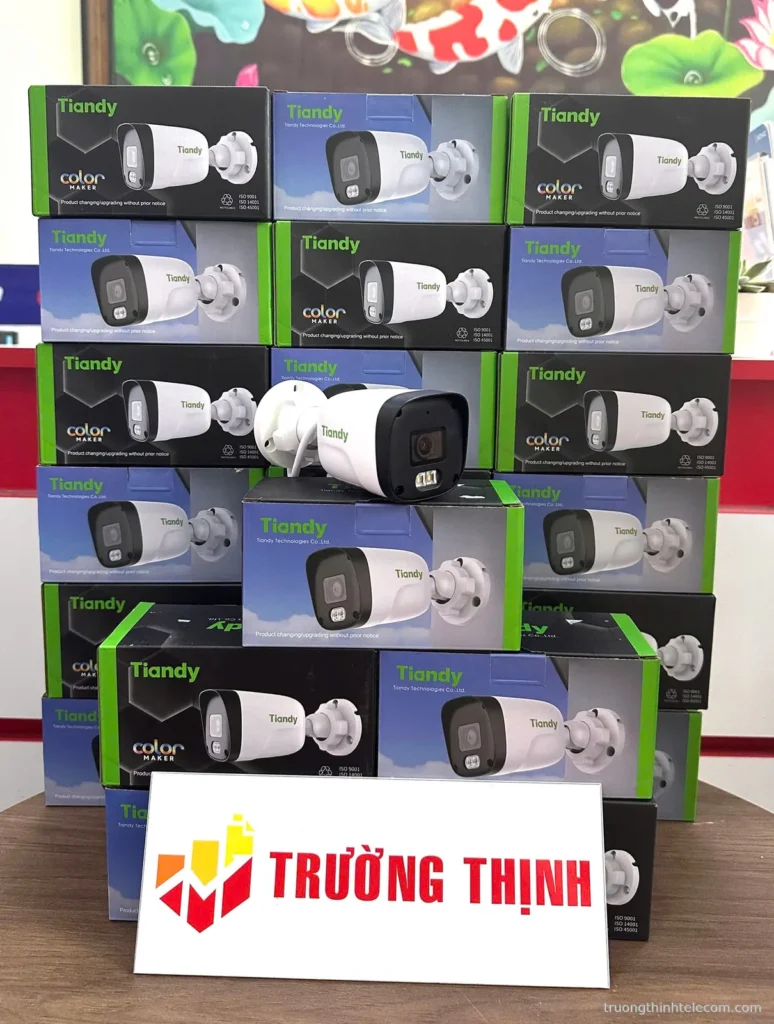 Tiandy camera thân Color Maker – ảnh thực tế tại Trường Thịnh Telecom