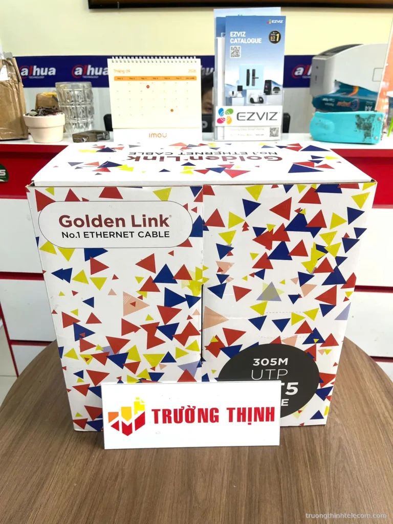 Cáp mạng Golden Link UTP Cat5 305m trắng – ảnh thực tế tại Trường Thịnh Telecom