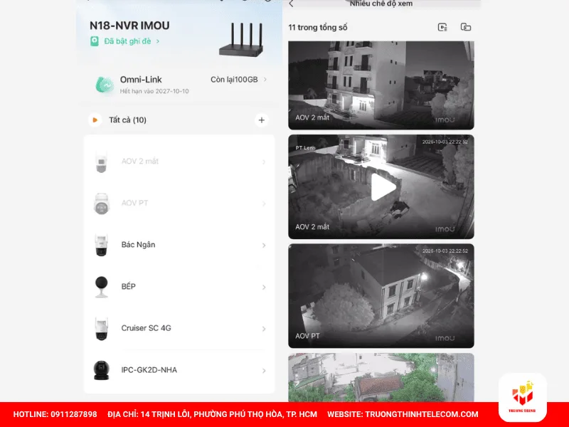 Có thể xem camera trực tiếp từ xa qua Omni Link ngay trên ứng dụng Imou Life