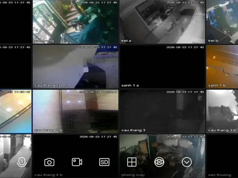 Tòa nhà 16 camera xem từ xa trên điện thoại