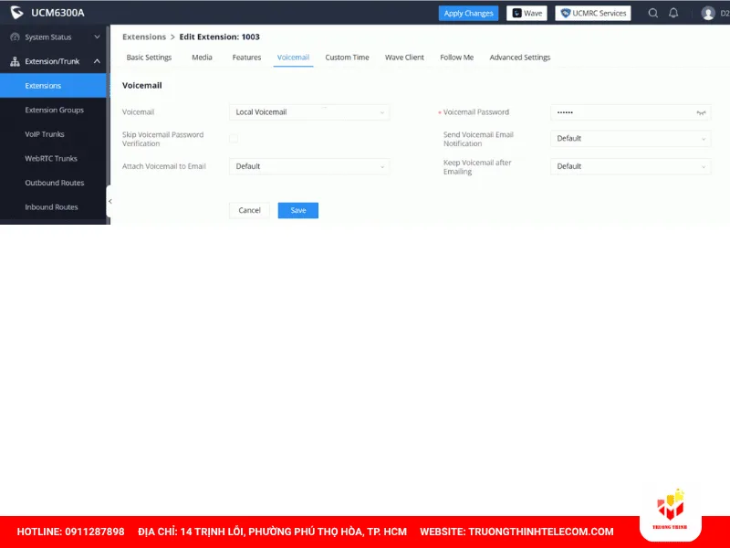 Kích hoạt và sử dụng hộp thư thoại (Voicemail)
