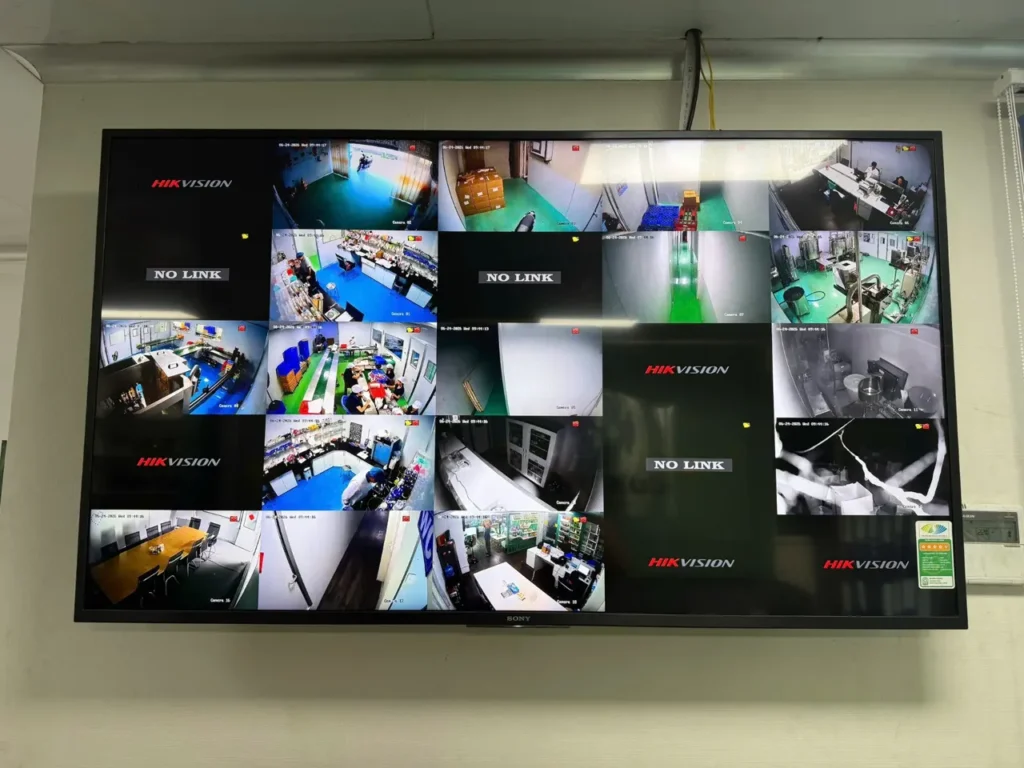 Màn hình đầu ghi Hikvision 16 kênh báo NO LINK tại nhà xưởng